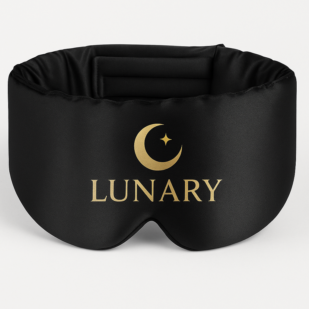 LUNARY™ Silk Sleep Mask – The “Moonlit Calm” Collection