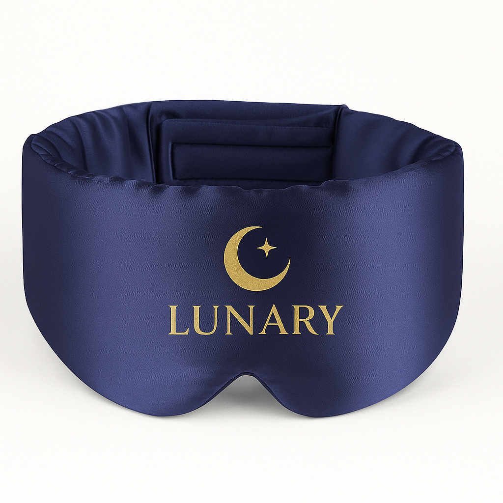 LUNARY™ Silk Sleep Mask – The “Moonlit Calm” Collection