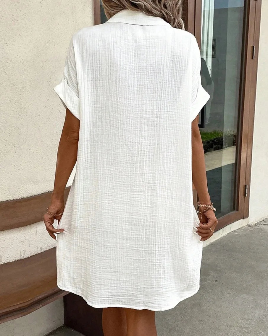 LUNARY™ Cotton Button Dress
