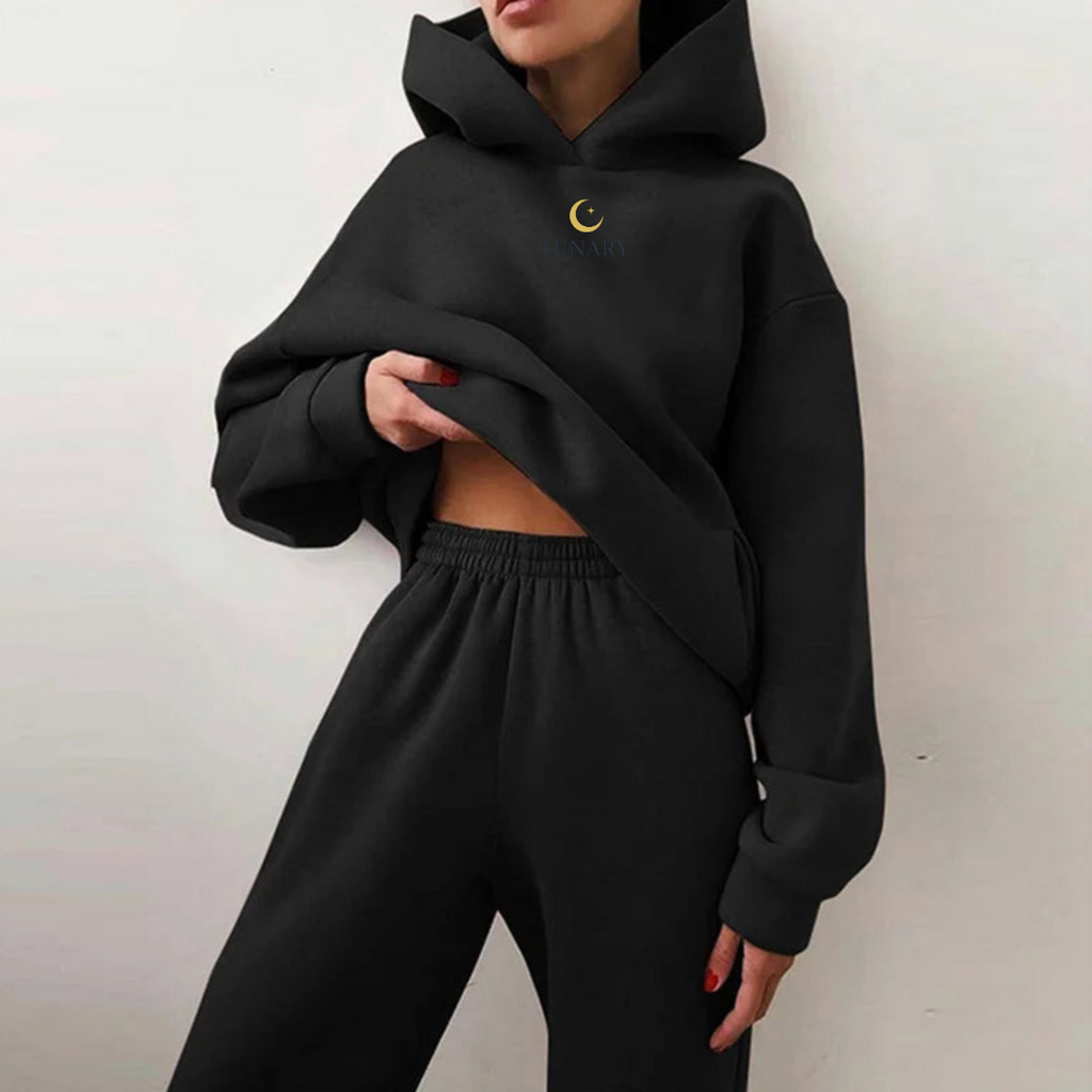 LUNARY “Soft Phase” Oversized Tracksuit – Moonlight Beige